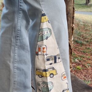 Upcycled Low Rise Waist Levi's Jeans With Added Panels For A Bell Bottom Look